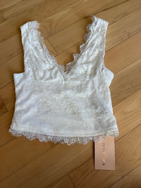 SHEIN Tops - Shein White Lack Tank